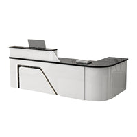 Jigsaw Design L-Shaped Reception Desk with Keyboard Tray and Drawers for Small Supermarkets JDT-1024