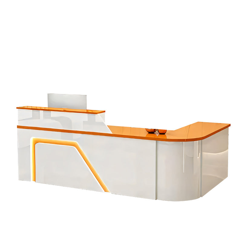 Jigsaw Design L-Shaped Reception Desk with Keyboard Tray and Drawers for Small Supermarkets JDT-1024