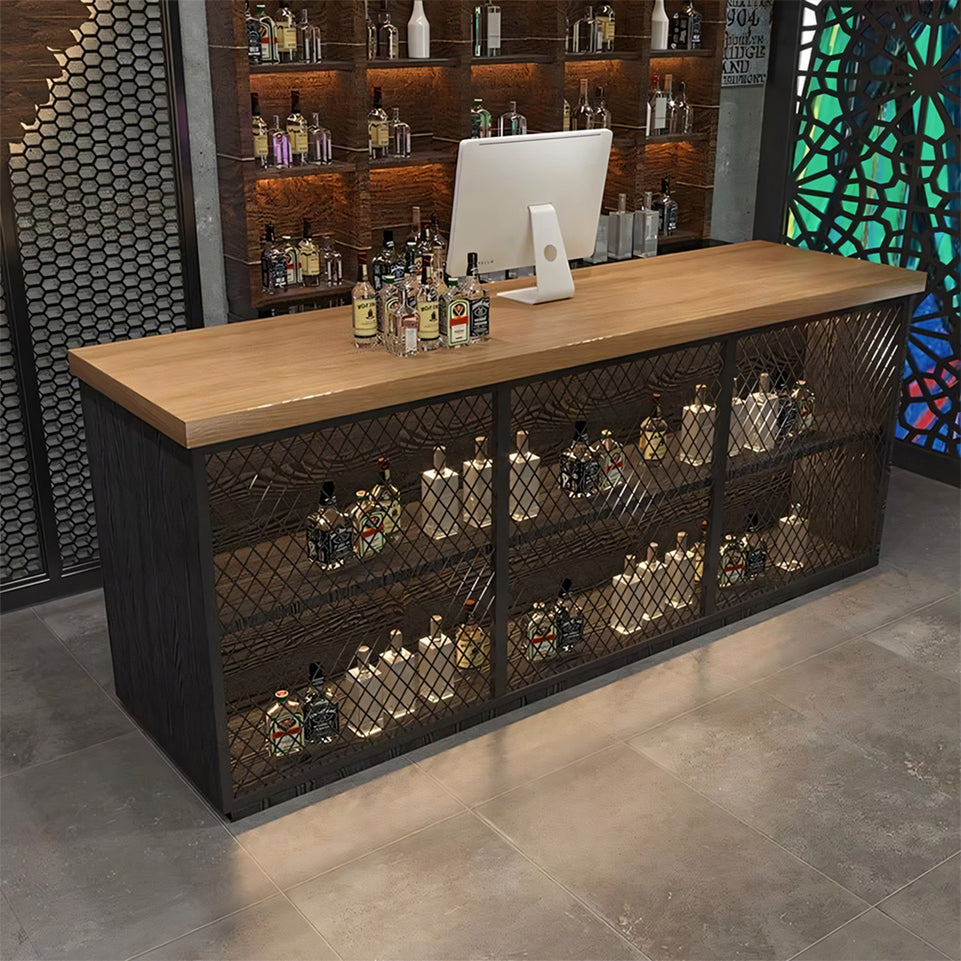 L-Shaped Reception Desk with Drawers and Storage Cabinets for Restaurants and BBQ Shops JDT-1025