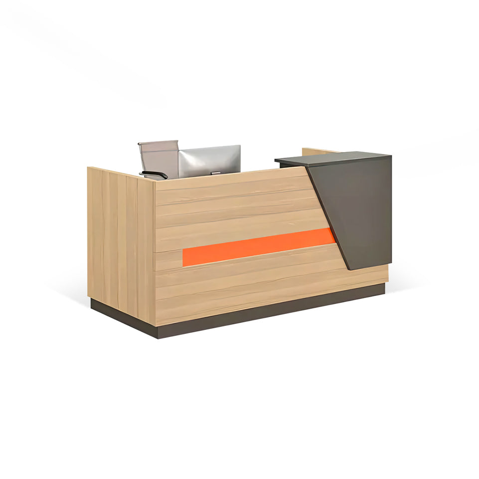 Small Reception Desk with Shelf and Keyboard Tray for Commercial Stores JDT-1073