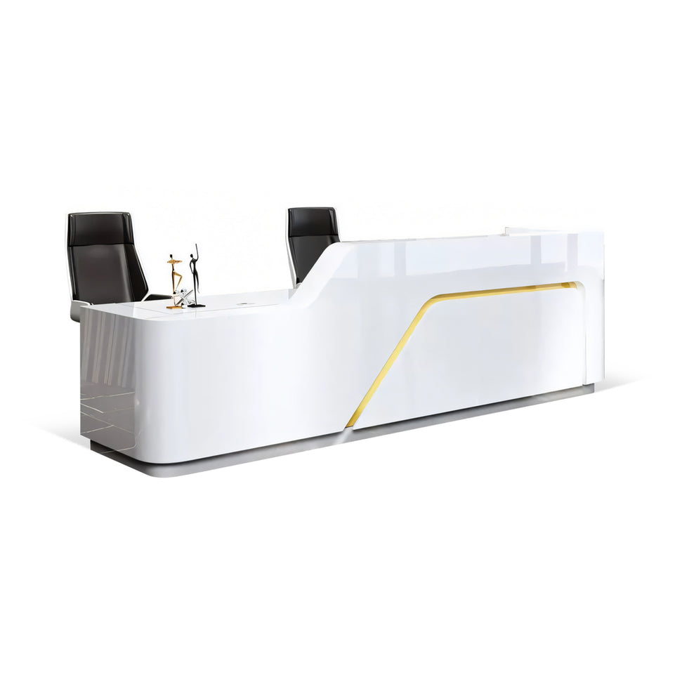 Curved Corner Reception Desk with Cable Management and Drawers for Training Institutions JDT-1076