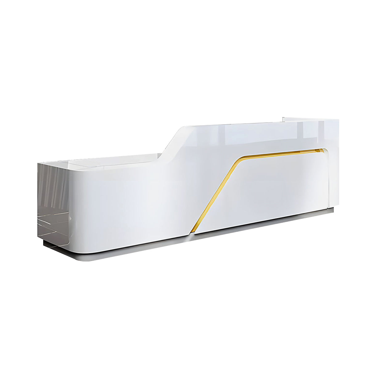 Curved Corner Reception Desk with Cable Management and Drawers for Training Institutions JDT-1076