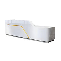 Curved Corner Reception Desk with Cable Management and Drawers for Training Institutions JDT-1076