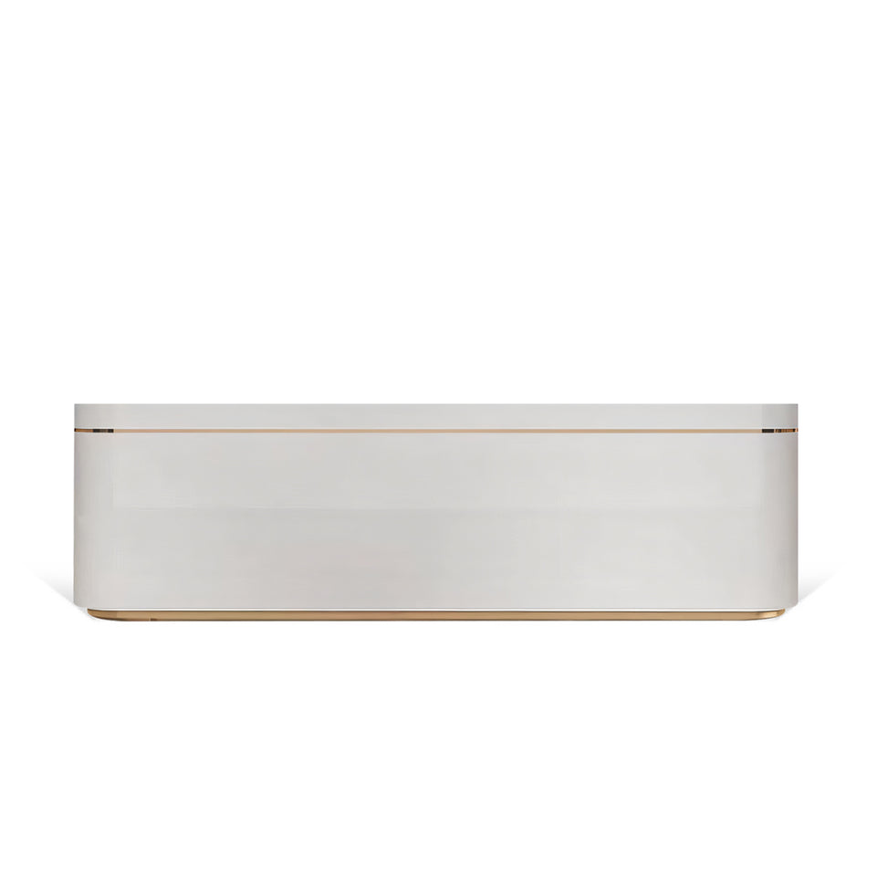 Curved Straight Reception Desk with LED Lights and Drawers for Hotels and Offices JDT-1082