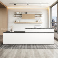 Minimalist Office Reception Desk with Keyboard Tray and Drawer JDT-2216