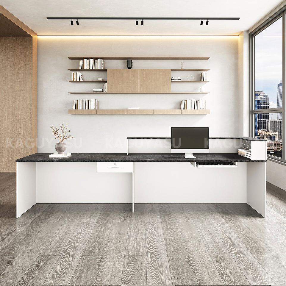 Minimalist Office Reception Desk with Keyboard Tray and Drawer JDT-2216