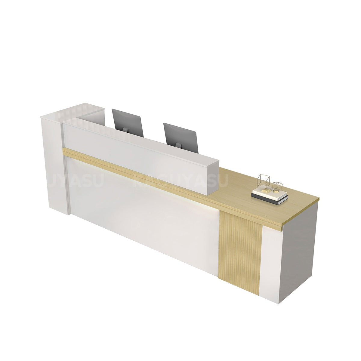 Standing Reception Code Requirements Salon Reception Desk 71 in Wide with Cable Management, LED Lighting
