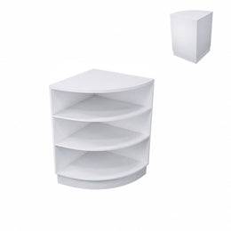 Modern Retail Reception Desk with Adjustable Display Shelves, Dual-level Countertop, Hidden Cable Management & Storage Cabinets for Stores and Commercial Spaces