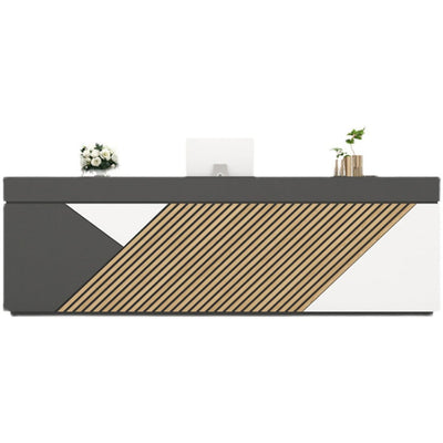 Straight Reception Desk with Cashier Counter and Storage Space JDT-7112-W（West Coast）