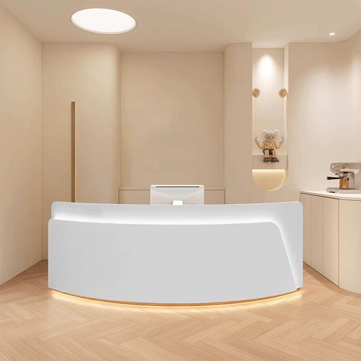 Customizable Luxury Durable Curved Design Front Desk In Stock, Online ...