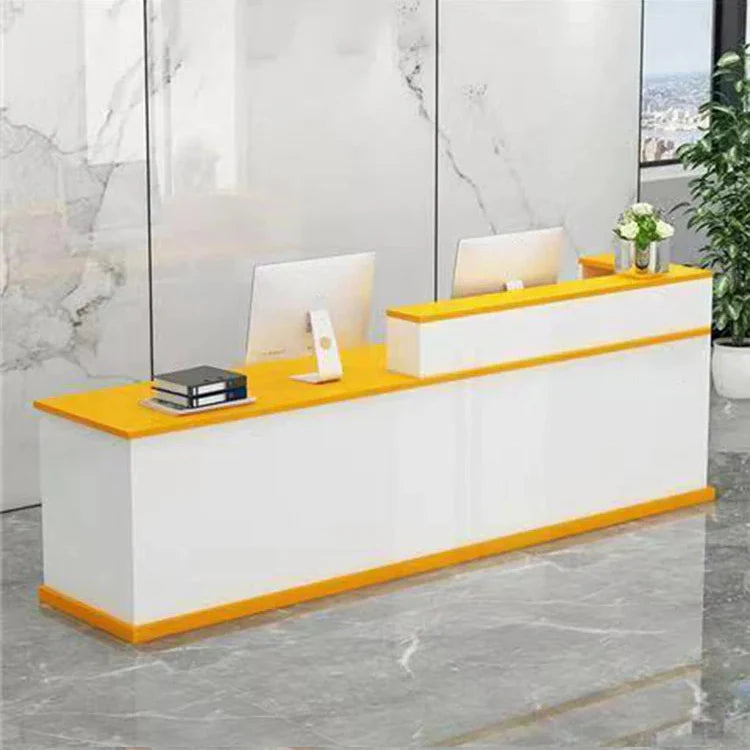 Modern Minimalist Reception Desk with Multiple Color Options in Stock JDT-712-KC-W