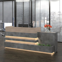 Modern Industrial Style Office Reception Front Desk with Lights JDT-722