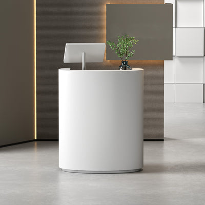 Modern White Small Curved Reception Desk JDT-7291