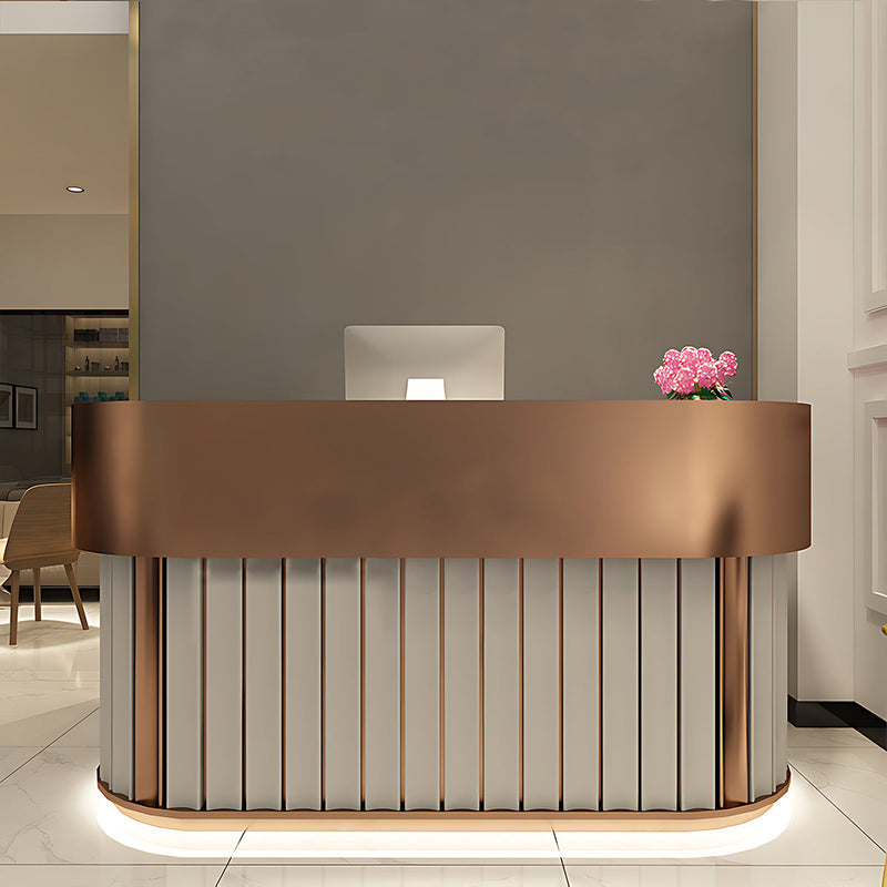 Salon Reception Desk 39-118 in Wide with Lockable, File Drawers & Lumbar Support for Salon