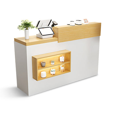 Display Shelf Reception Counter with Drawer for Retail Shops JDT-735-W (West Coast)