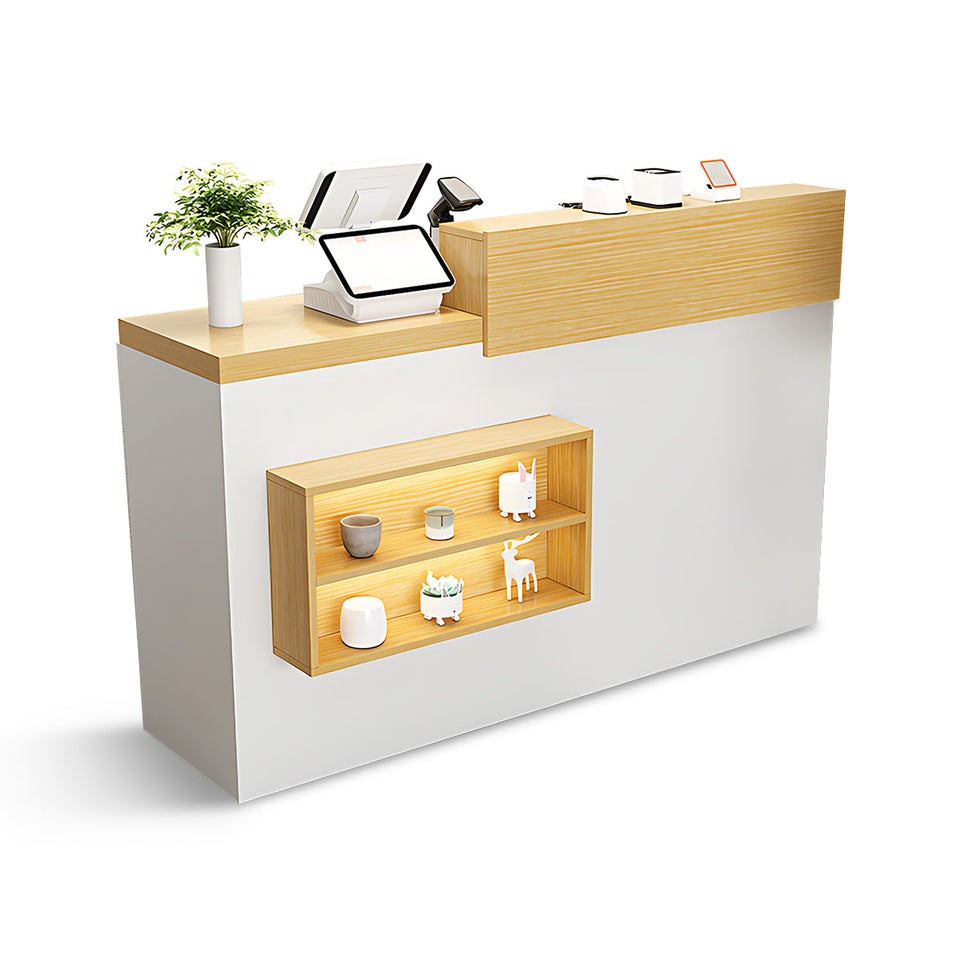 Display Shelf Reception Counter with Drawer for Retail Shops JDT-735-W (West Coast)