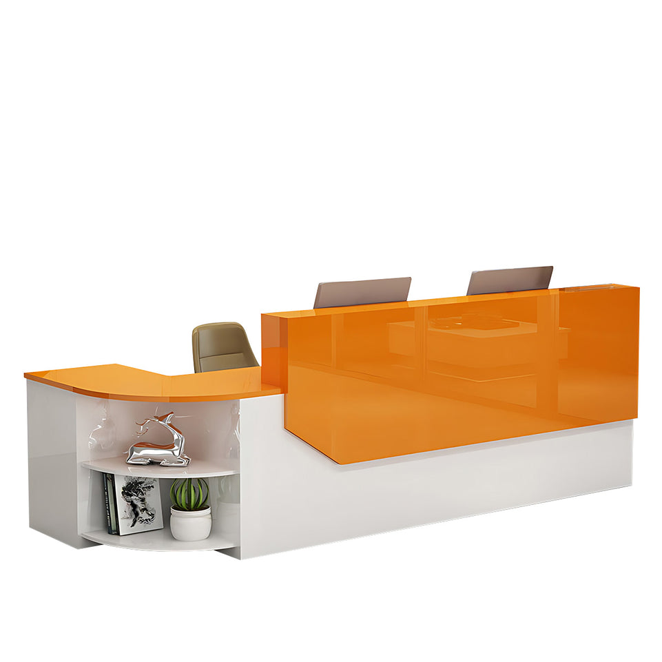 Color-Blocked L-Shaped Desk with Storage for Training Centers and Offices JDT-761