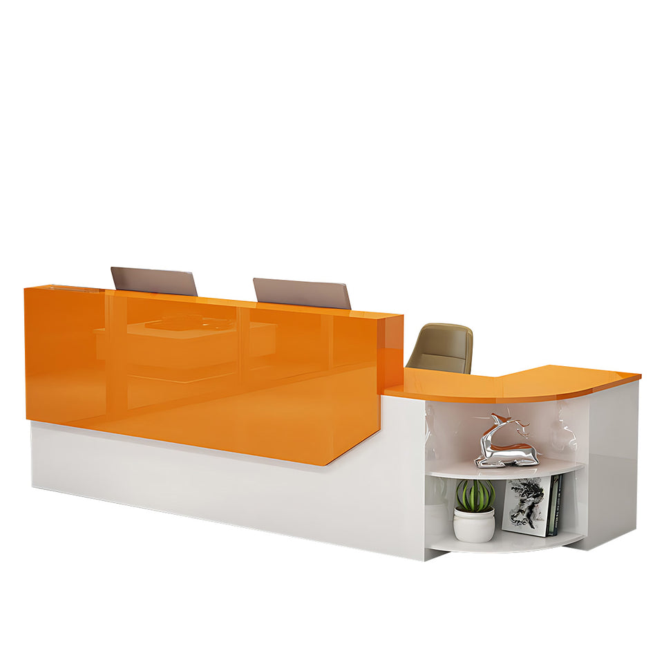 Color-Blocked L-Shaped Desk with Storage for Training Centers and Offices JDT-761