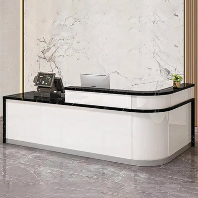 Rectangular Laminate Front Reception Desk with Filing Cabinet JDT-766