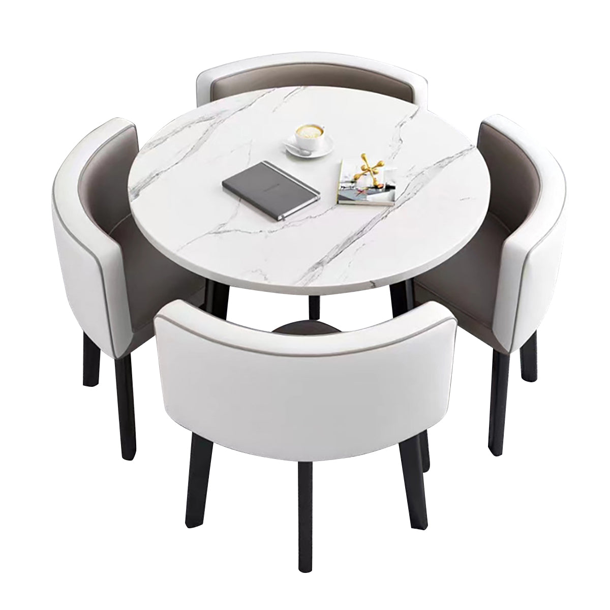 Modern Reception Table with 4 Chairs in Front Desk Area（Stock Items） (In Stock)