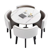 Modern Reception Table with 4 Chairs in Front Desk Area（Stock Items） (In Stock)