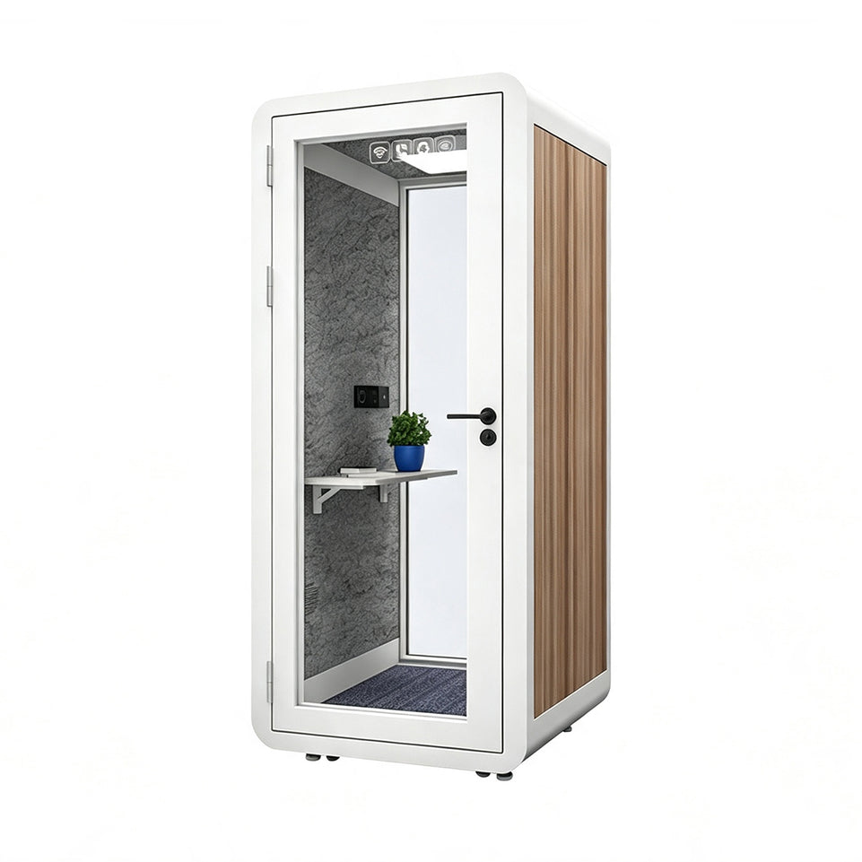 Professional Acoustic Pod with Multi-layer Soundproof Structure, Safety Glass, Silent Ventilation System & LED Lighting for Private Spaces