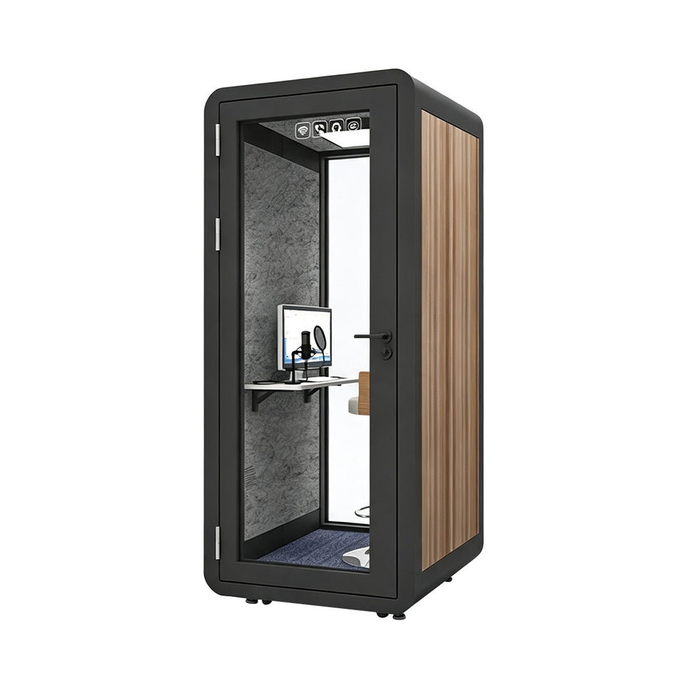 Professional Acoustic Pod with Multi-layer Soundproof Structure, Safety Glass, Silent Ventilation System & LED Lighting for Private Spaces