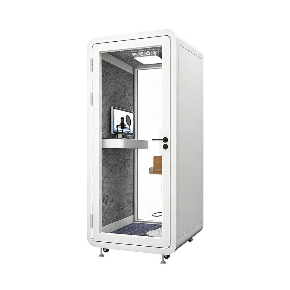 Professional Acoustic Pod with Multi-layer Soundproof Structure, Safety Glass, Silent Ventilation System & LED Lighting for Private Spaces