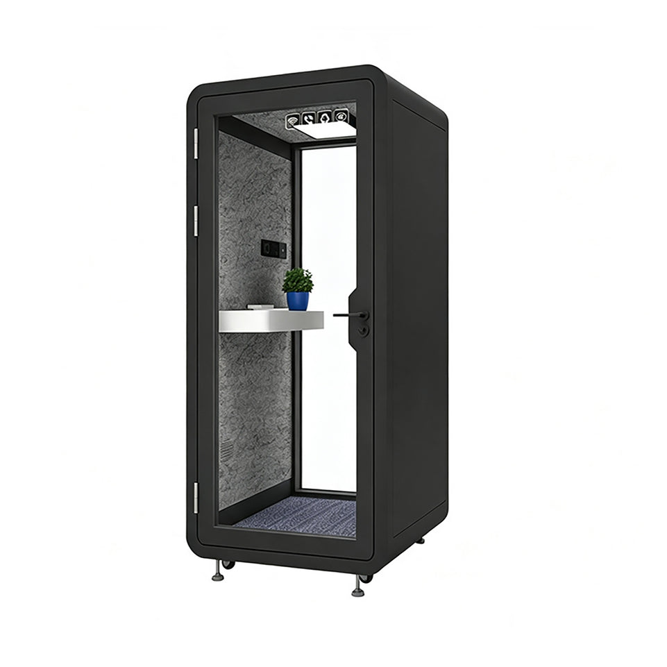 Professional Acoustic Pod with Multi-layer Soundproof Structure, Safety Glass, Silent Ventilation System & LED Lighting for Private Spaces