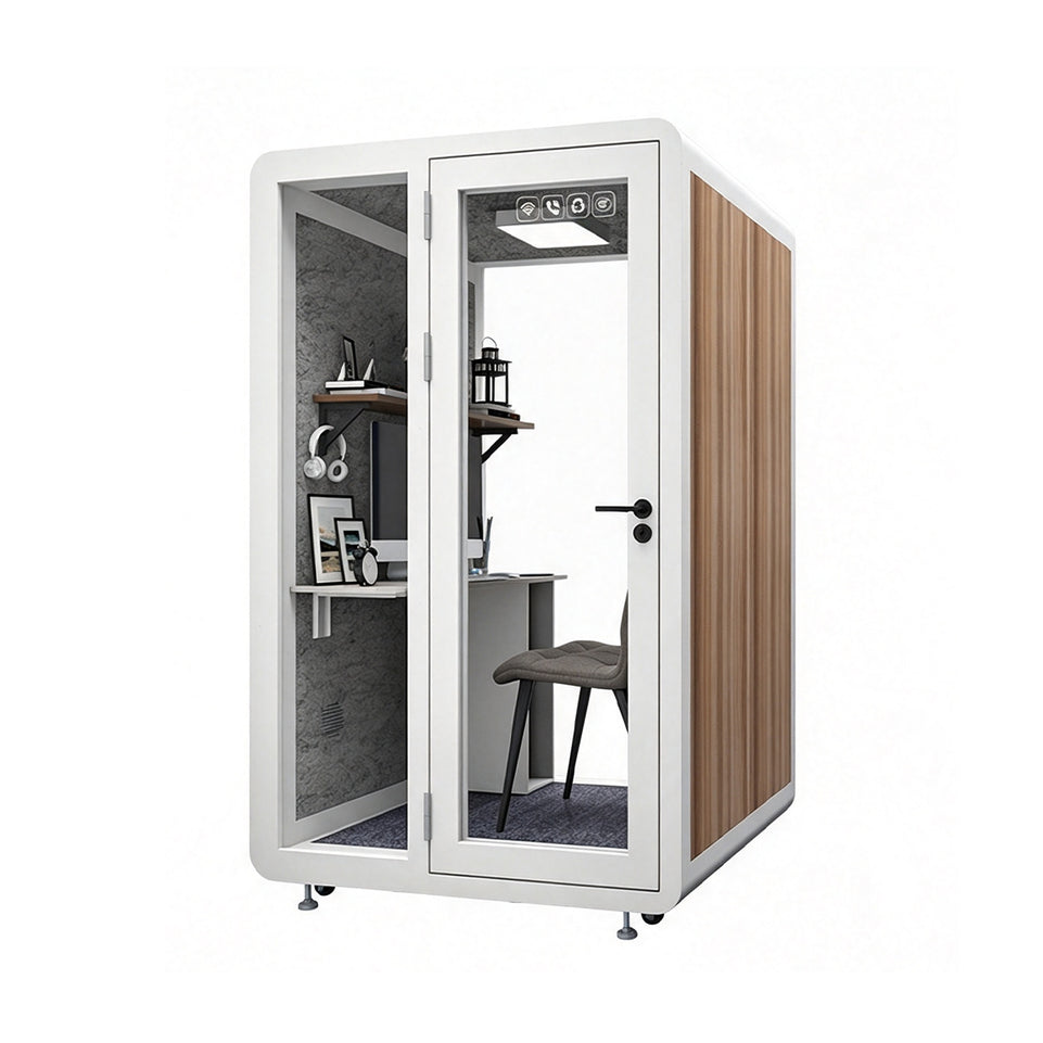 Professional Acoustic Pod with Multi-layer Soundproof Structure, Safety Glass, Silent Ventilation System & LED Lighting for Private Spaces