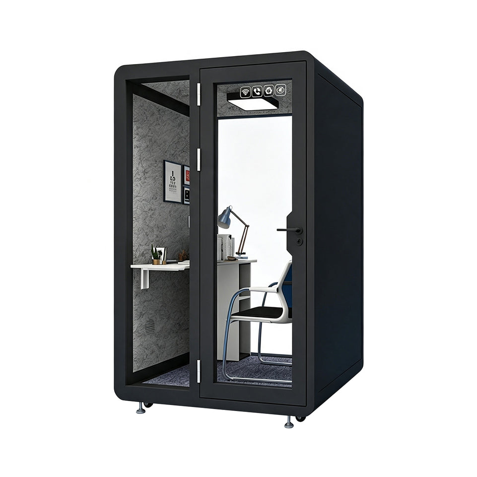 Professional Acoustic Pod with Multi-layer Soundproof Structure, Safety Glass, Silent Ventilation System & LED Lighting for Private Spaces