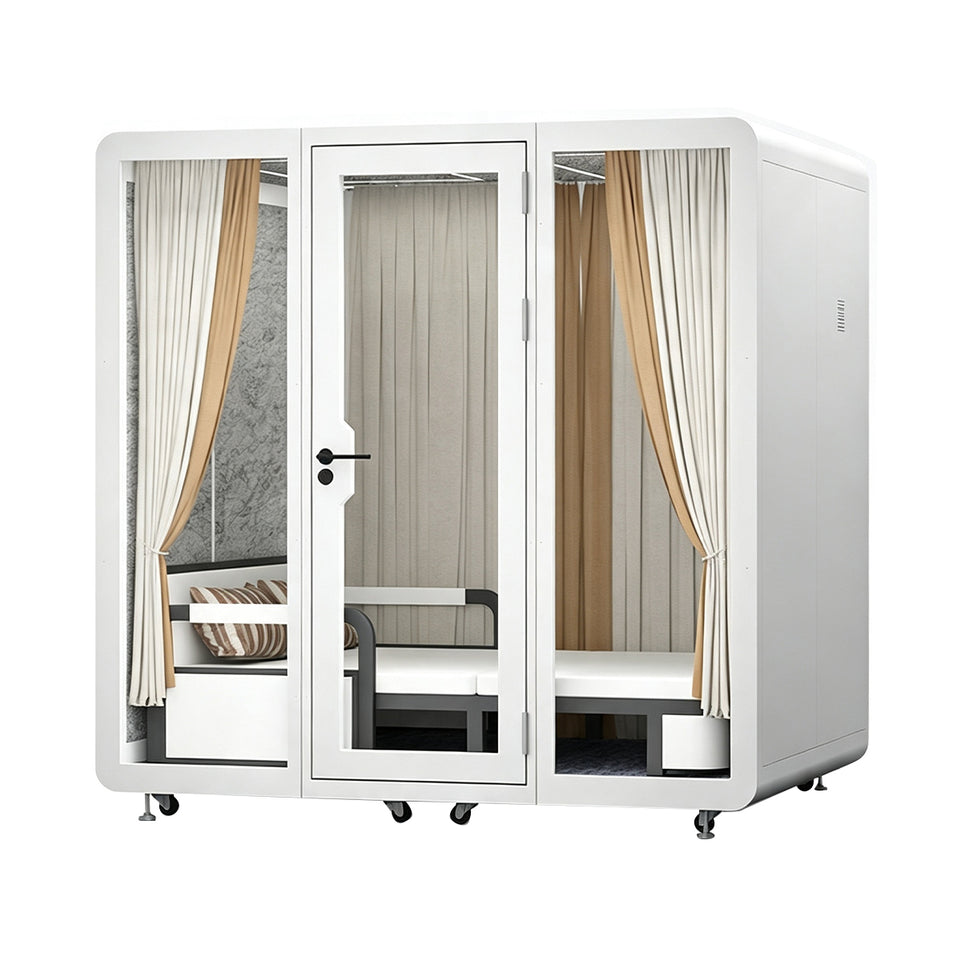 Professional Acoustic Pod with Multi-layer Soundproof Structure, Safety Glass, Silent Ventilation System & LED Lighting for Private Spaces