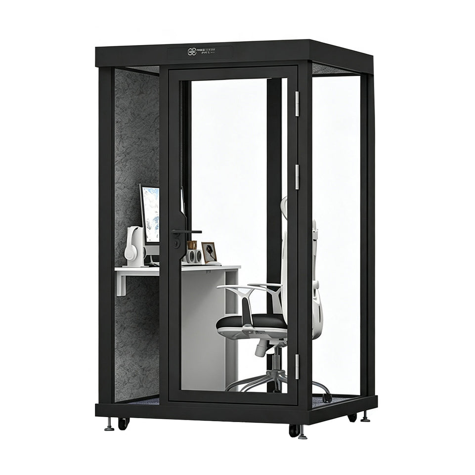 Professional Acoustic Pod with Multi-layer Soundproof Structure, Safety Glass, Silent Ventilation System & LED Lighting for Private Spaces