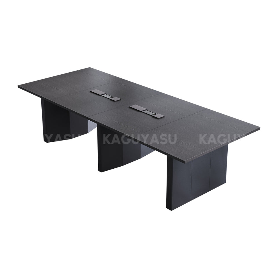 Large Conference Table with Built-In Power, Cable Management & Thick Sectioned Top