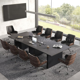 Large Conference Table with Built-In Power, Cable Management & Thick Sectioned Top (In Stock)