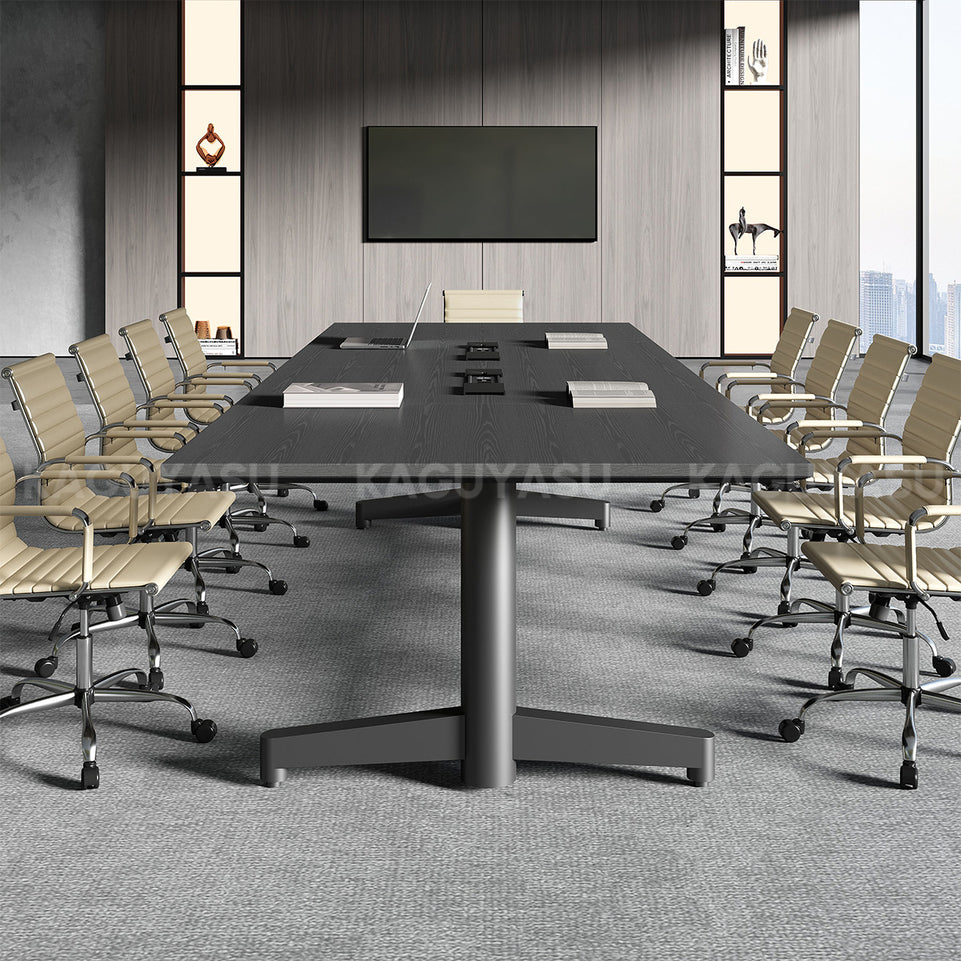 Conference Table with Built-In Power Outlet, Cable Management & Reinforced Legs