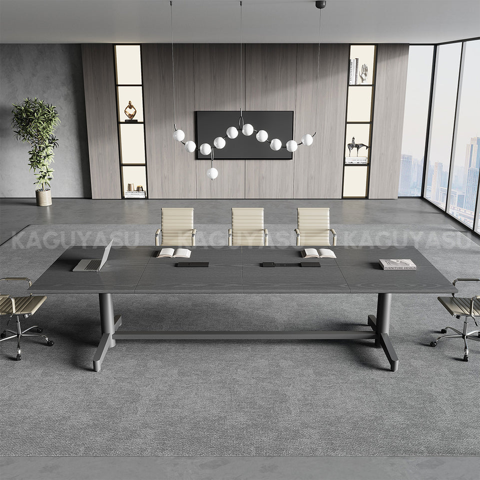 Conference Table with Built-In Power Outlet, Cable Management & Reinforced Legs