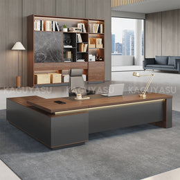 Modern High-End Executive Desk with Thick Desktop and Spacious Under-Desk Clearance LBZ-2143
