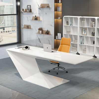 Sleek White Executive Desk Modern and Stylish Office Table  LBZ-042