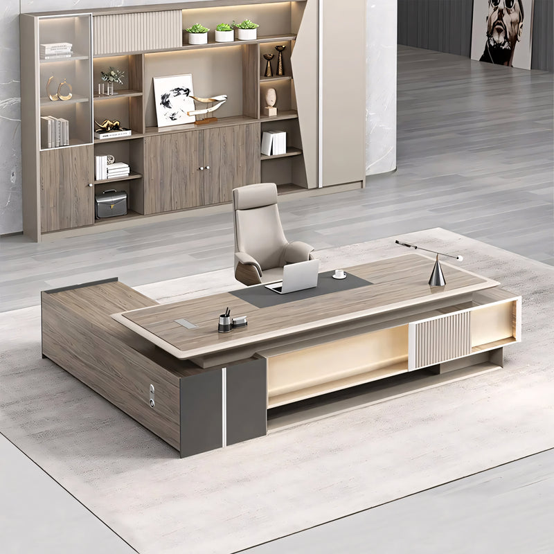 20-126 in Modern Executive Desk with Side Storage for Home and Office