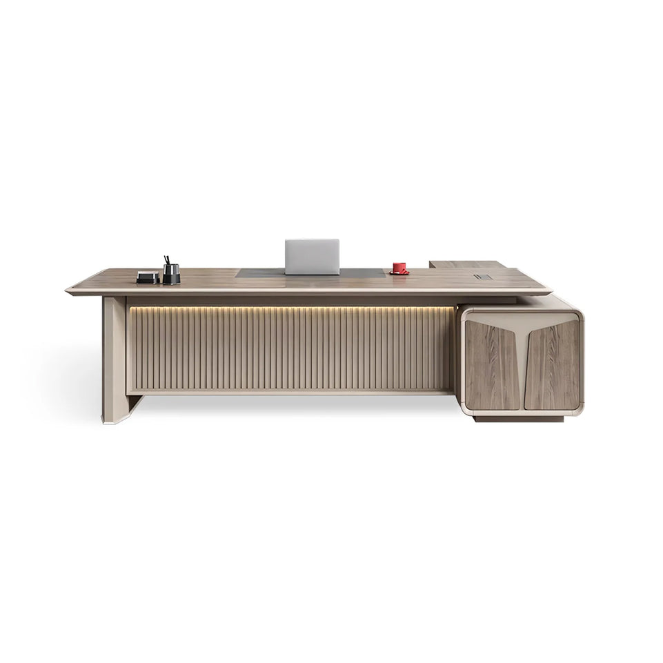 Elegant Executive Desk With Rounded Edge Design Modern Minimalist Office Desk LBZ-10163