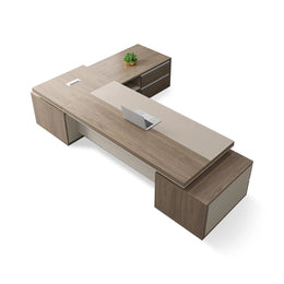 Modern Executive Desk 71-118 in Wide with Side Storage & Lumbar Support for Home Office