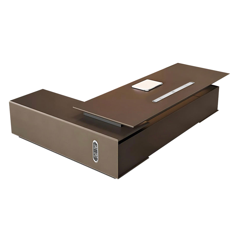 L-Shaped Executive Desk 79-150 in Wide with Lockable for Home Office