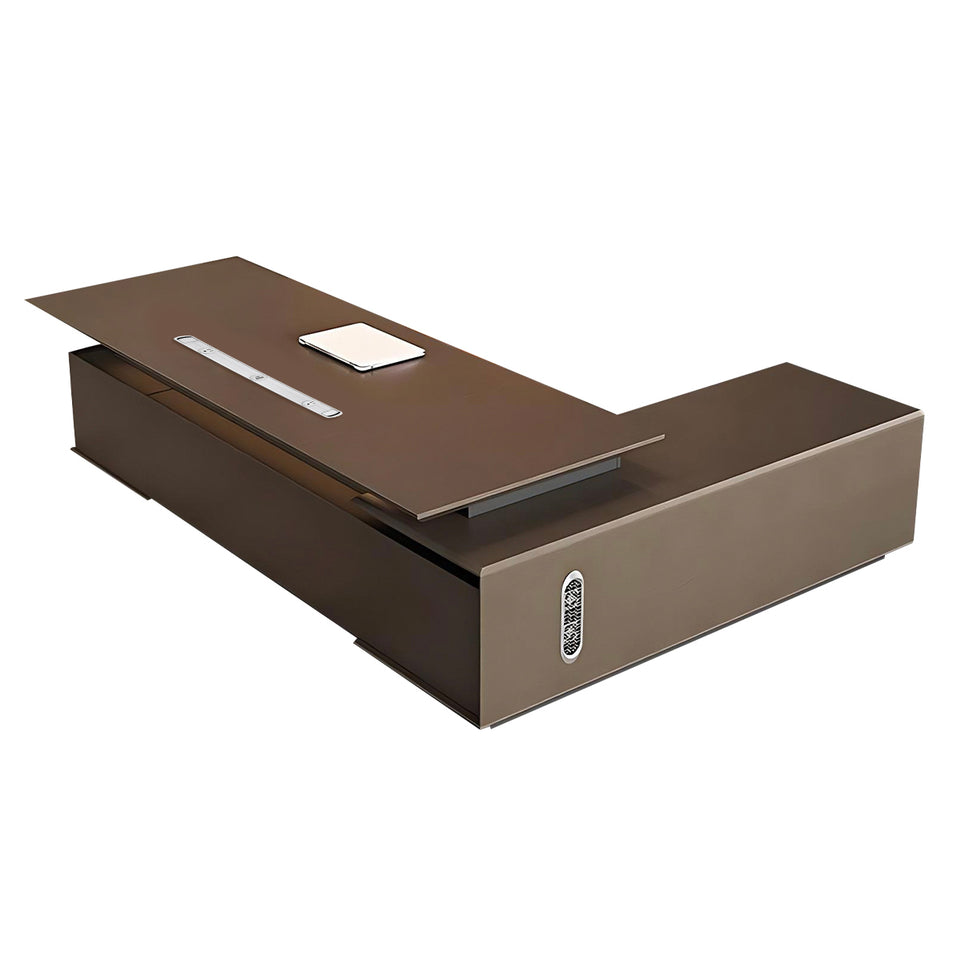 L-Shaped Executive Desk 79-150 in Wide with Lockable for Home Office