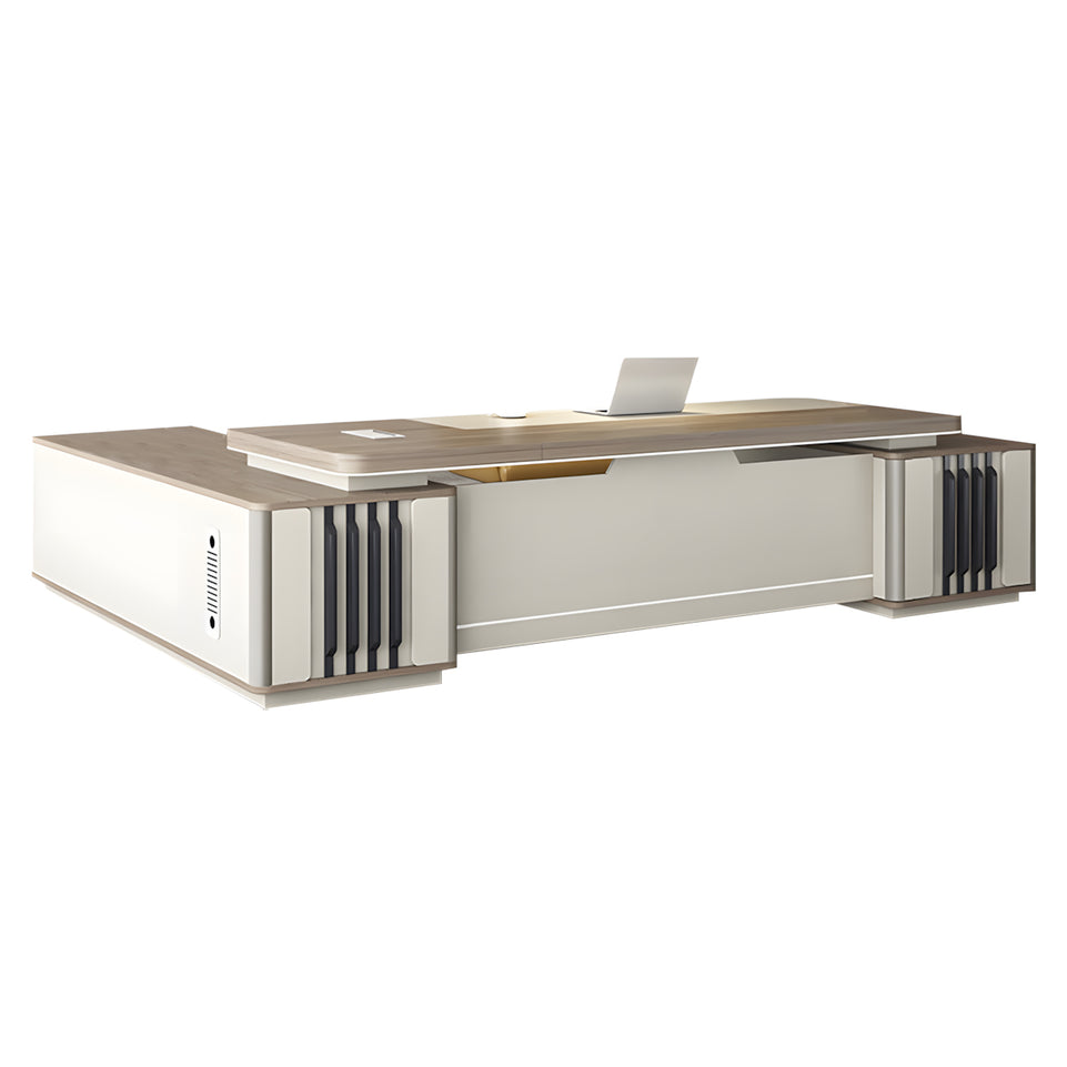 Modern L-Shaped Executive Desk with Combination Lock Drawers LBZ-2111