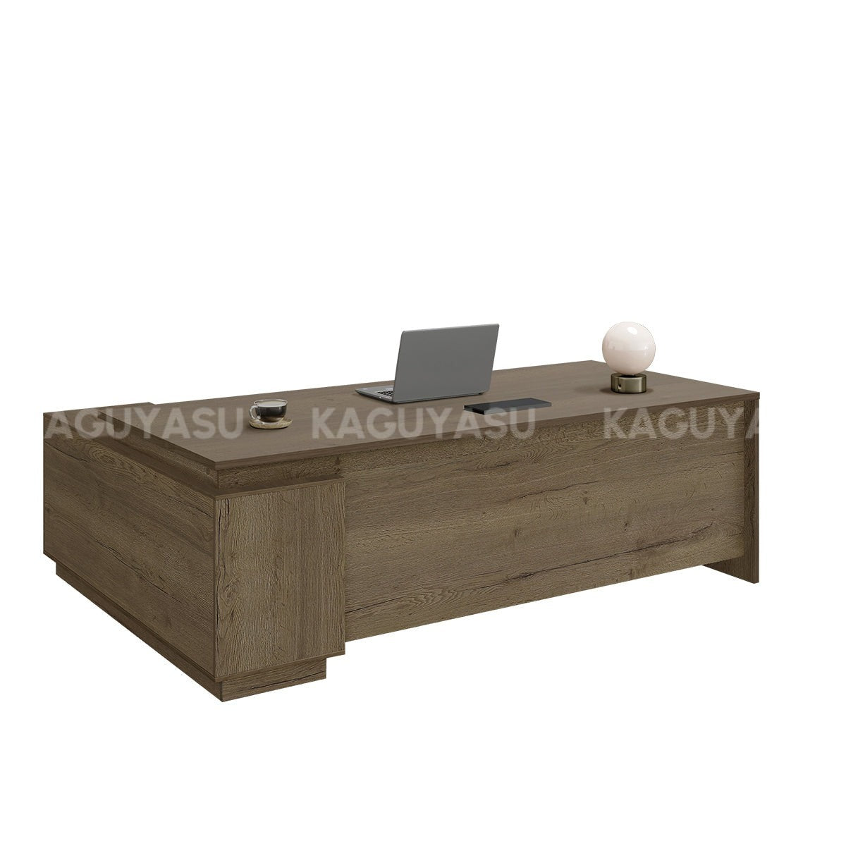 L-Shaped Executive Desk 63 in Wide with Privacy Panel, Cable Managemen