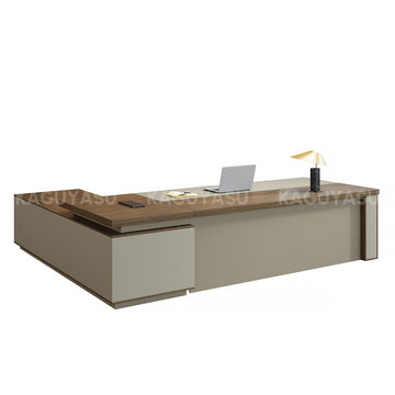 Modern L-Shaped Executive Office Desk with Lockable Storage Drawers LBZ-2143 (In Stock)