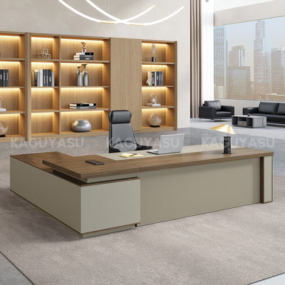 Modern L-Shaped Executive Office Desk with Lockable Storage Drawers LBZ-2143 (In Stock)