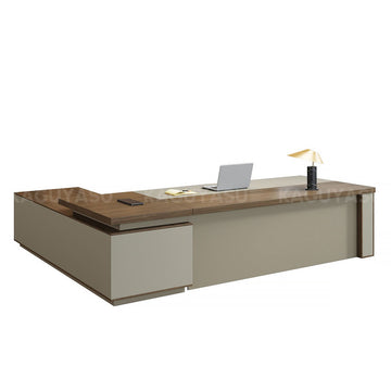 Modern High-End Executive Desk with Thick Desktop and Spacious Under-Desk Clearance LBZ-2143