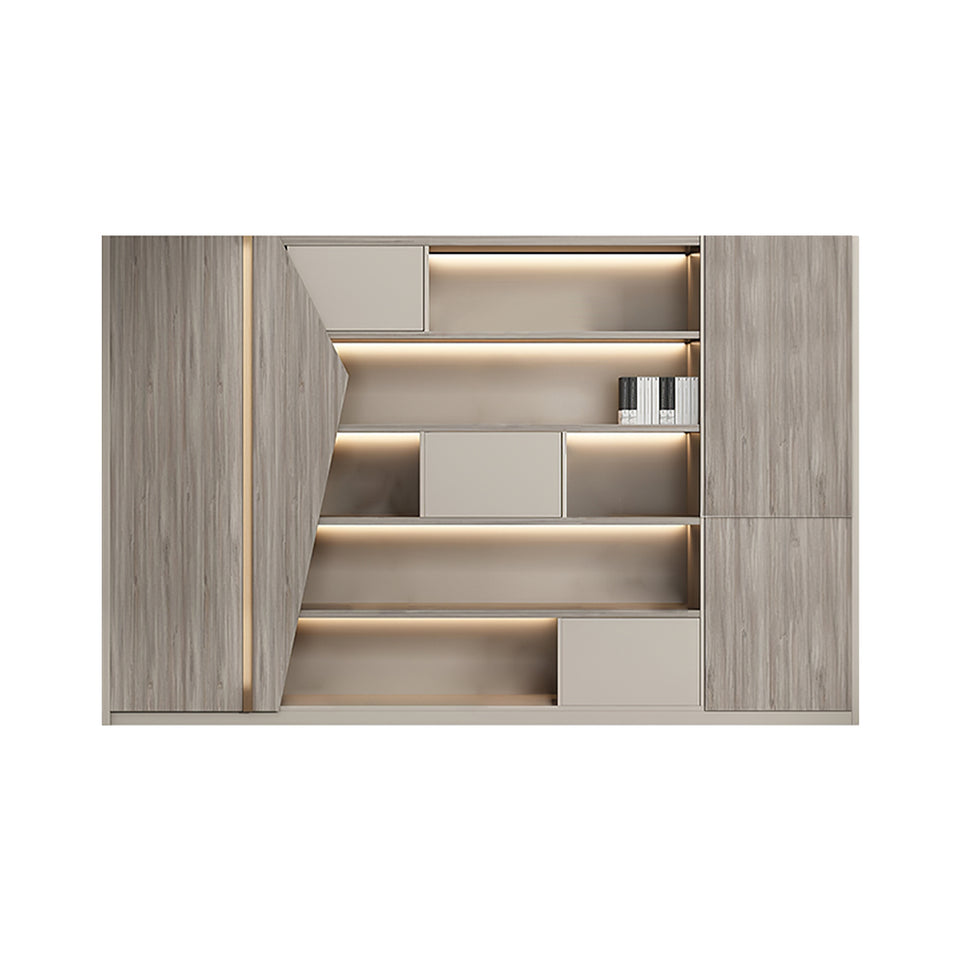 L-Shaped Executive Desk with Cable Management, Built-In Outlets & Side Storage